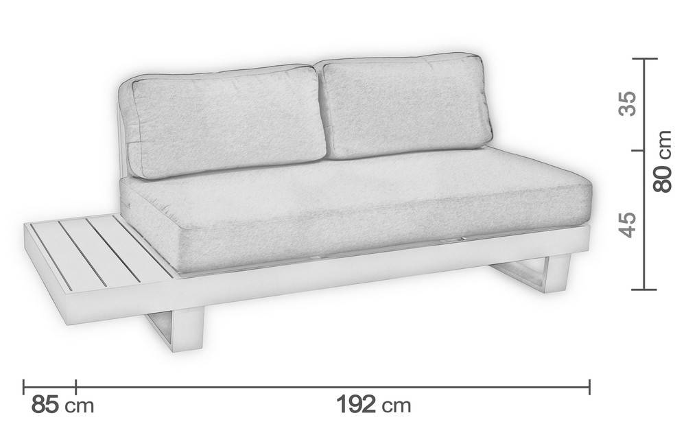 Hevea - Salon de jardin MENFIS - table basse - blanc/gris clair - 4/6 places Hevea - Image 4