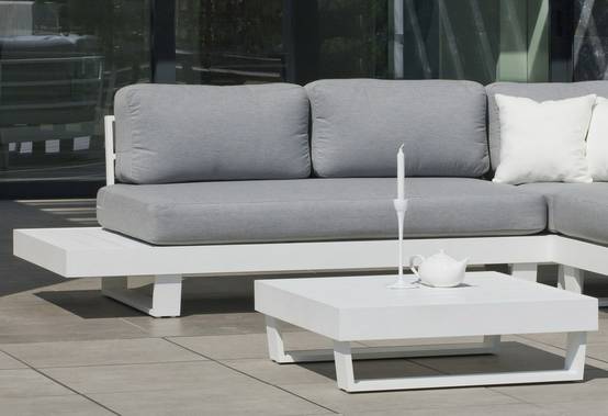 Hevea - Salon de jardin MENFIS - table basse - blanc/gris clair - 4/6 places Hevea - Image 3