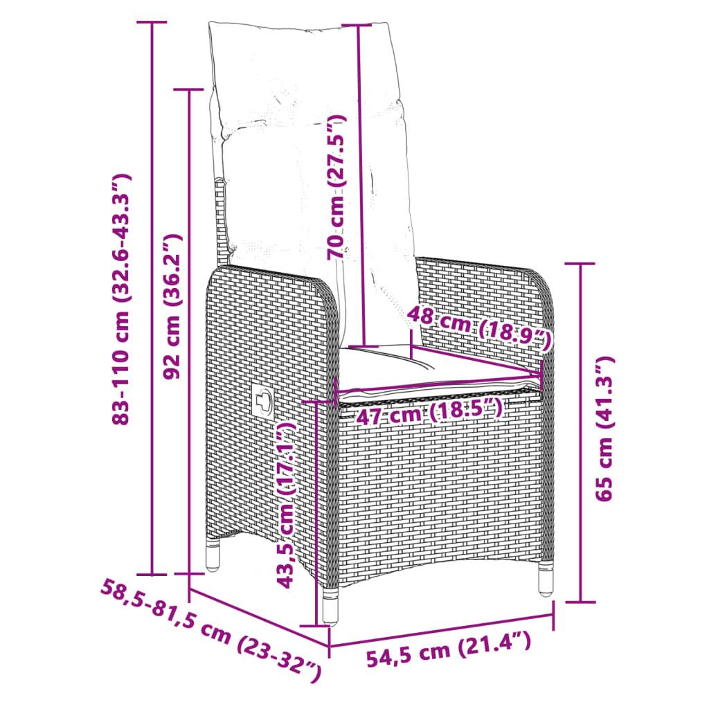 Prolenta Premium - Chaises de jardin rotin beige 54,5 x 58,5 x 92 cm - Prolenta premium p3184.9 - Image 9