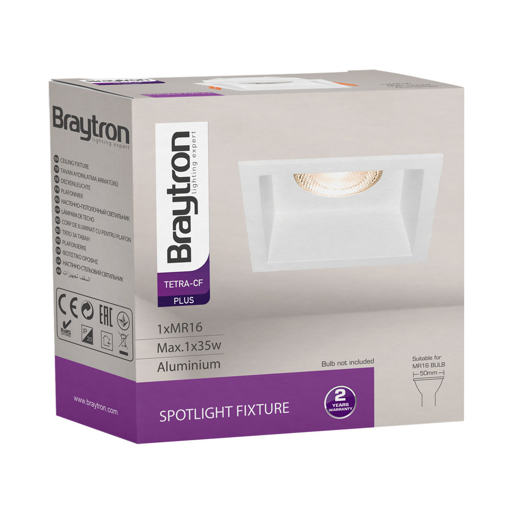 Support de spot Tetra S2 carré blanc MR16 GU10/GU5.3 - Image 5