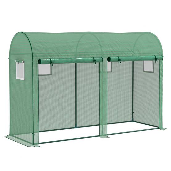 Serre de Jardin Tunnel en Acier et Bâche PE Armée pour Tomates et Légumes 300x100x200cm Vert - ComfortXL Outdoor Living - Image 2