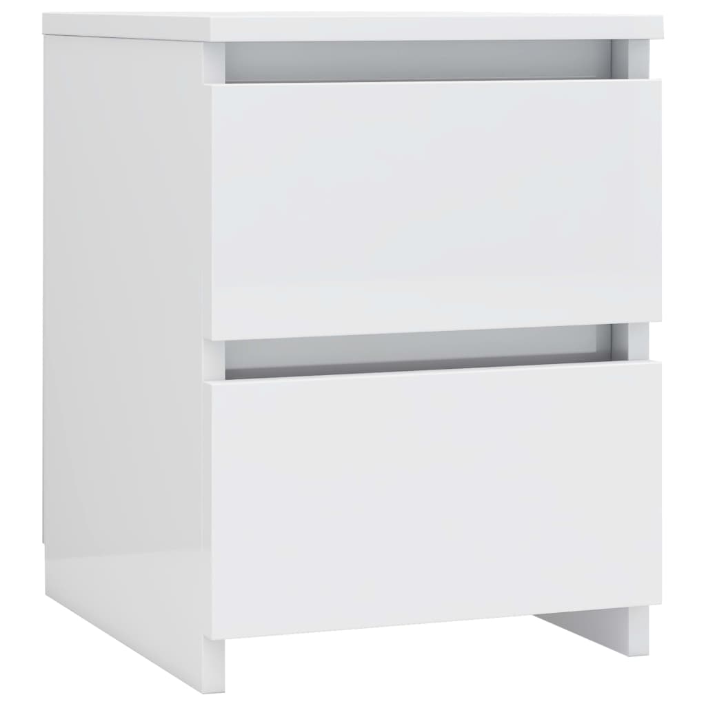Vidaxl - Table de chevet Blanc brillant 30x30x40 cm Bois d‚Äôingénierie - vidaXL - Imagen 1