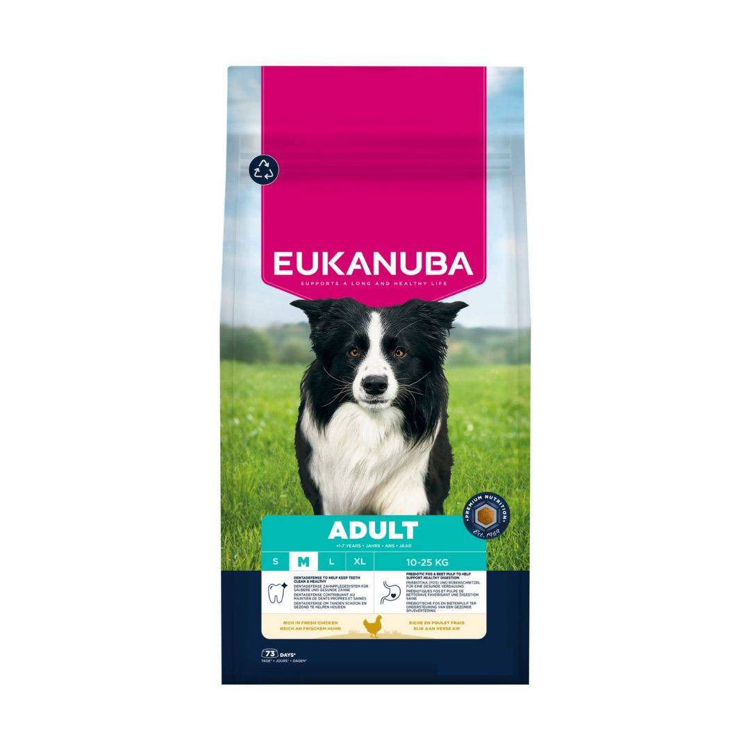 Eukanuba - Croquettes Eukanuba Adulte Moyennes Races Sac 15 kg + 3 kg gratuits