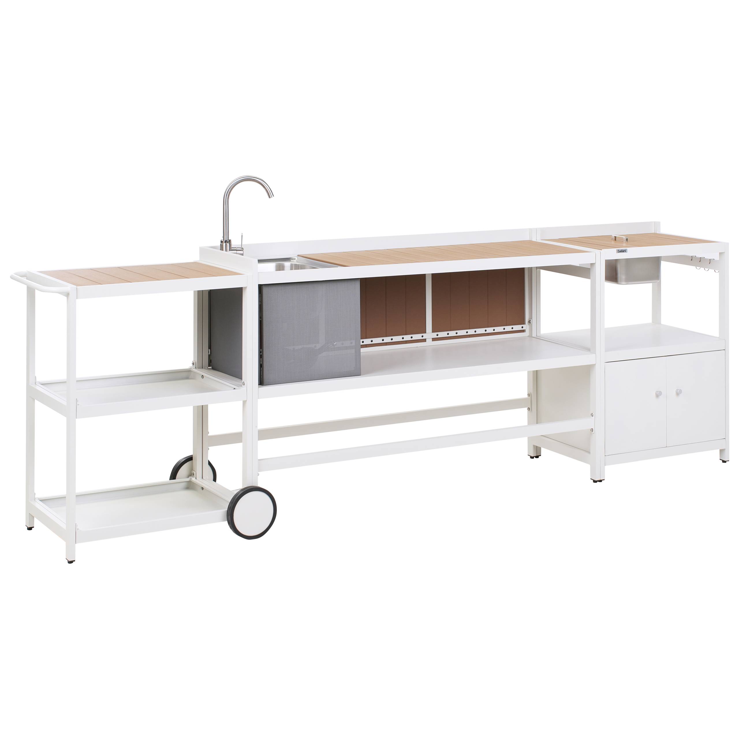 Beliani - Cuisine de jardin Aluminium Blanc ORTISEI - 150x126x50- Beliani - Image 2