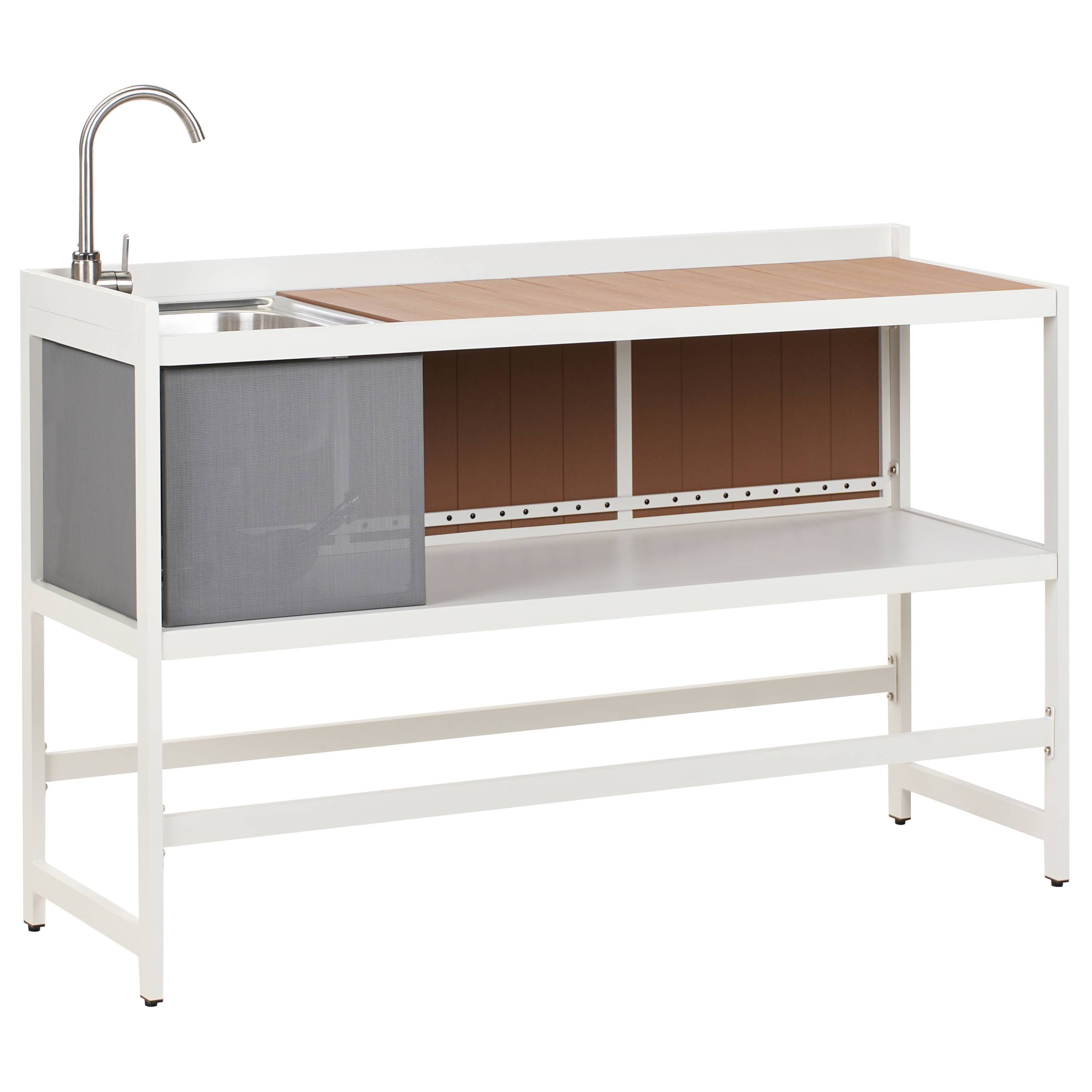 Beliani - Cuisine de jardin Aluminium Blanc ORTISEI - 150x126x50- Beliani - Image 5