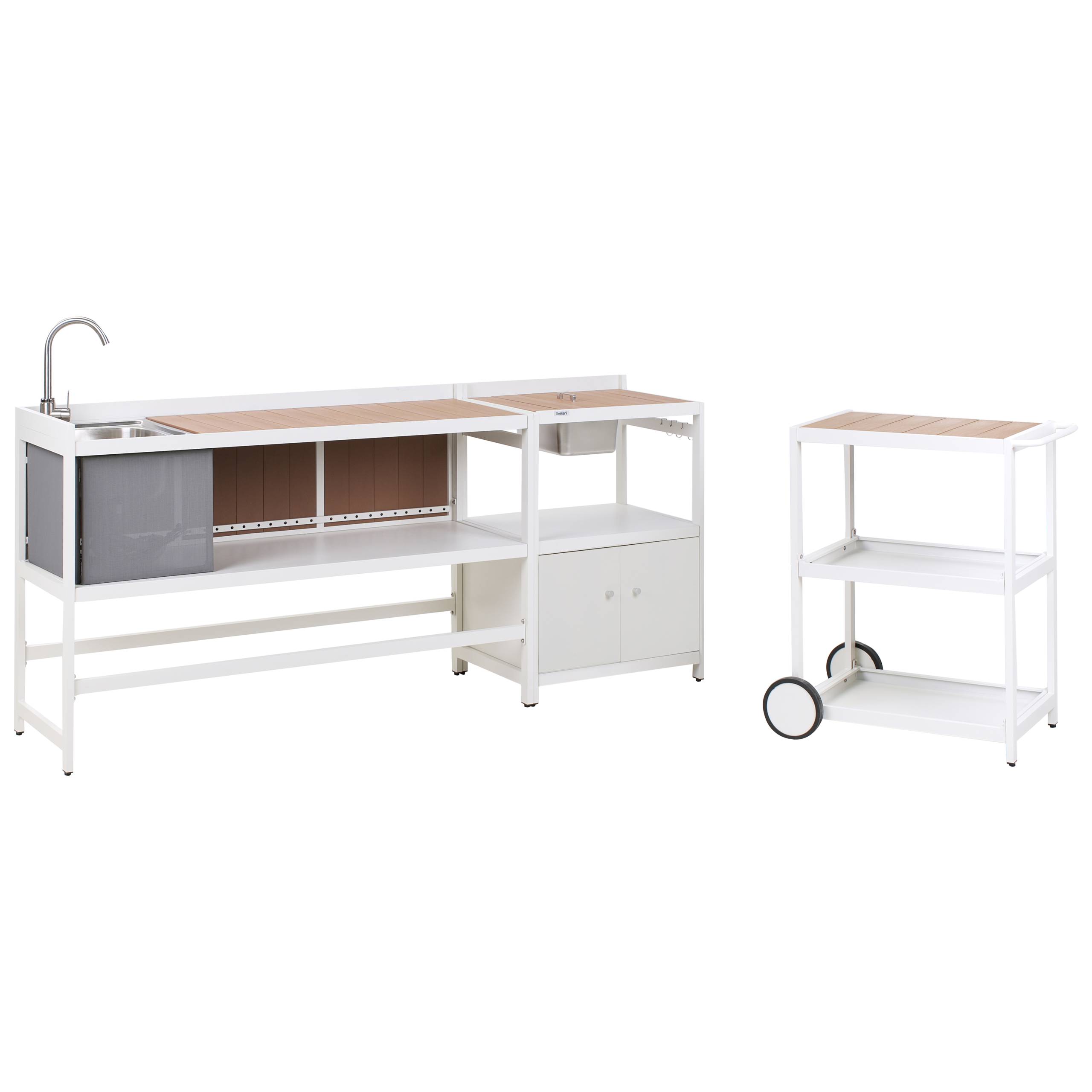 Beliani - Cuisine de jardin Aluminium Blanc ORTISEI - 150x126x50- Beliani - Image 4