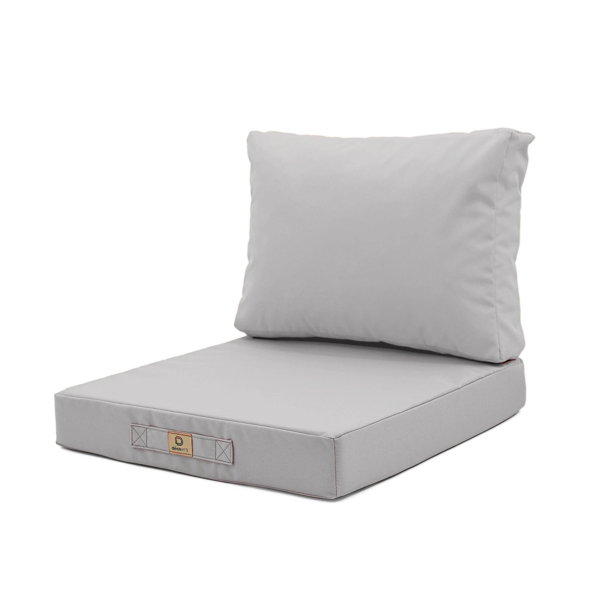 Coussins pour salon de jardin déhoussable 60x60cm Gris galet - Déco arts - Image 1