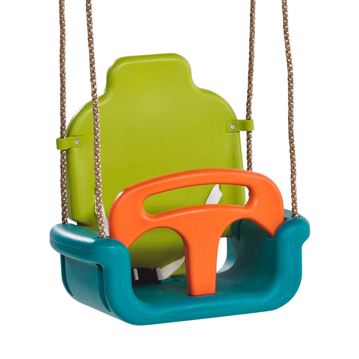Kangui - Balançoire bébé évolutive 3 en 1en plastique vert citron/turquoise/orange Kangui - Imagen 1