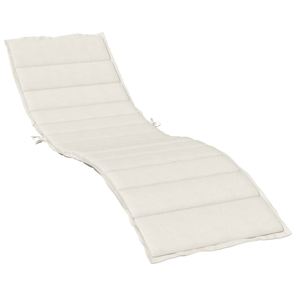 PANGIVO - Coussin de chaise longue polyester crème mélangé 200 x 60 x 4 cm - PANGIVO - Image 2