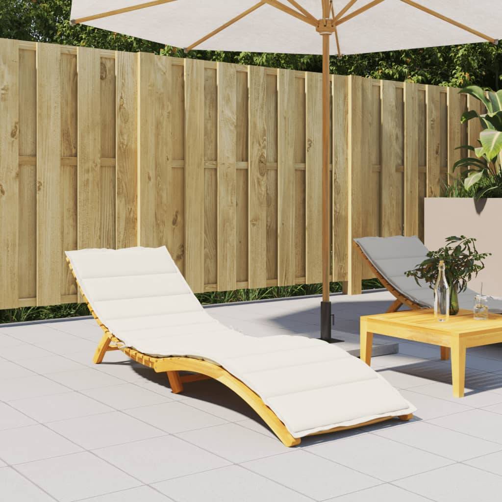 PANGIVO - Coussin de chaise longue polyester crème mélangé 200 x 60 x 4 cm - PANGIVO - Image 3