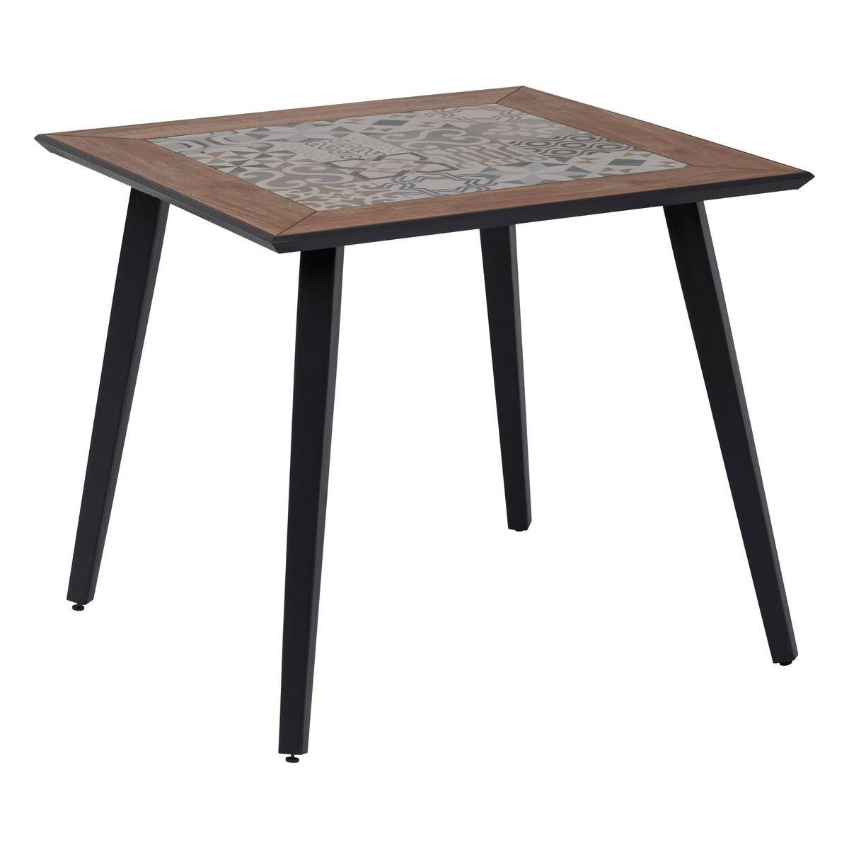 Hesperide - Table de jardin bistro "Lambada" céramique & graphite 4 places en acier traité époxy Hespéride - Imagen 1