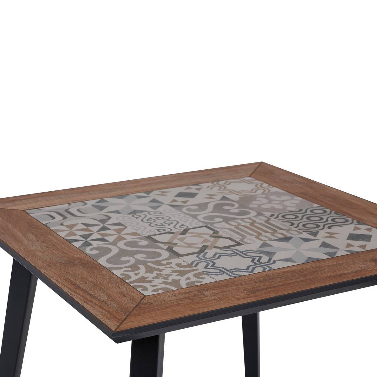 Hesperide - Table de jardin bistro "Lambada" céramique & graphite 4 places en acier traité époxy Hespéride - Imagen 2