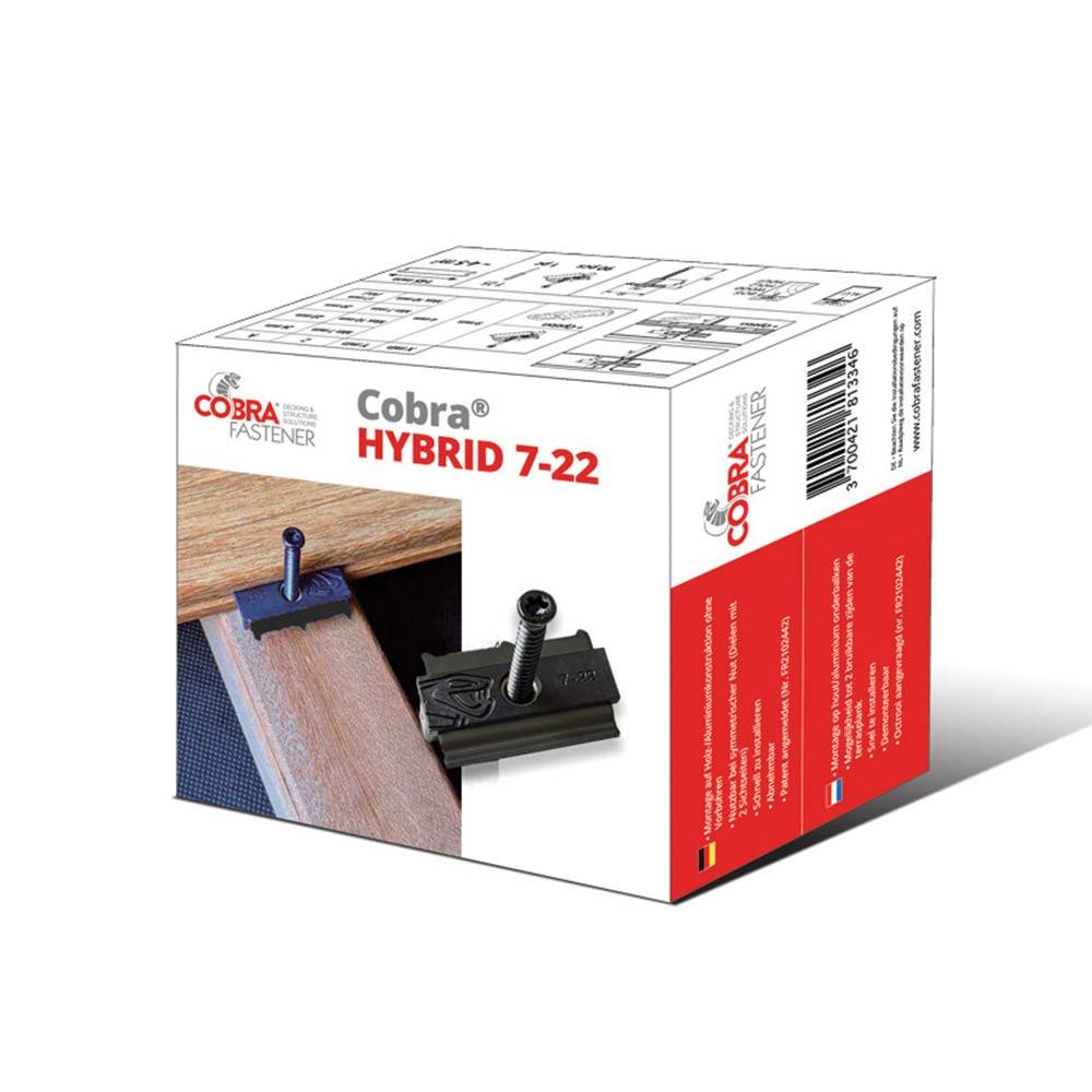 Decklinea - Clip Terrasse Bois HYBRID 7-22 - 90 clips + Vis 4x35mm - Pour Lames en Bois Thermotraités et Bambou - Facile à Poser & Resistant - Imagen 5