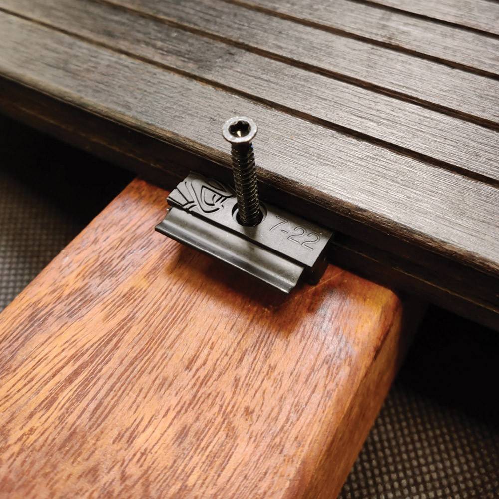 Decklinea - Clip Terrasse Bois HYBRID 7-22 - 90 clips + Vis 4x35mm - Pour Lames en Bois Thermotraités et Bambou - Facile à Poser & Resistant - Imagen 2
