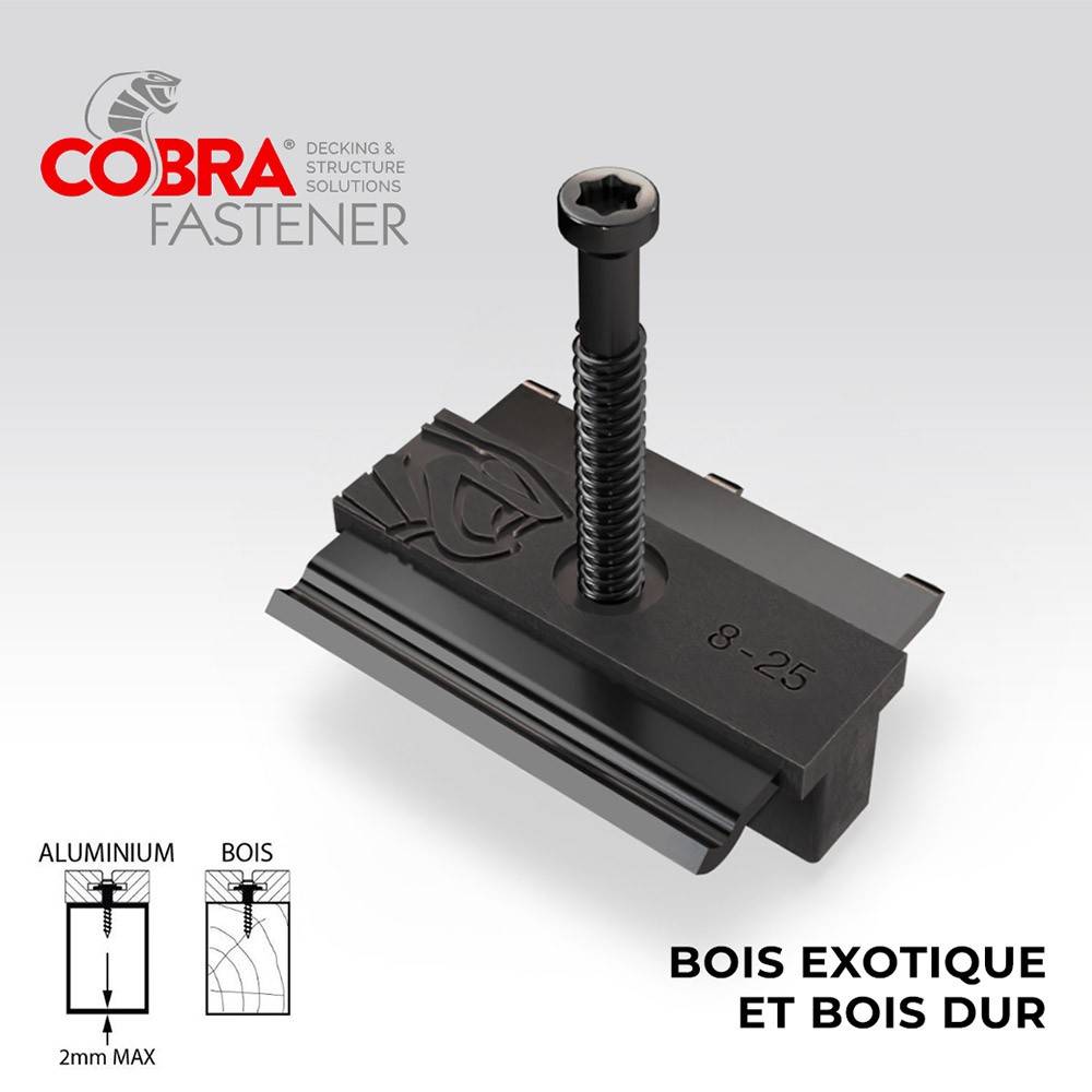 Decklinea - Clip Terrasse Bois HYBRID 7-22 - 90 clips + Vis 4x35mm - Pour Lames en Bois Thermotraités et Bambou - Facile à Poser & Resistant - Imagen 4