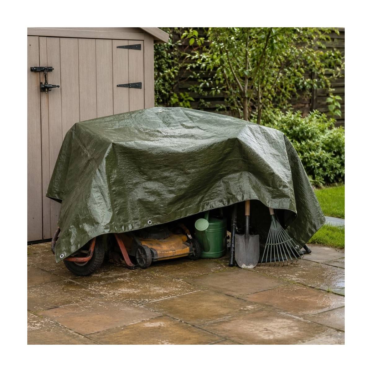 Vito - Bâche de protection 4 x 6 m Verte Etanche Protection Anti UV VITO - Imagen 6
