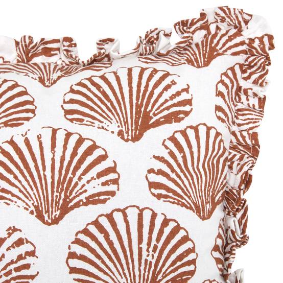 Coussin rectangulaire coton motif coquillage - ATMOSPHERA - Coton - Terracotta - Image 3
