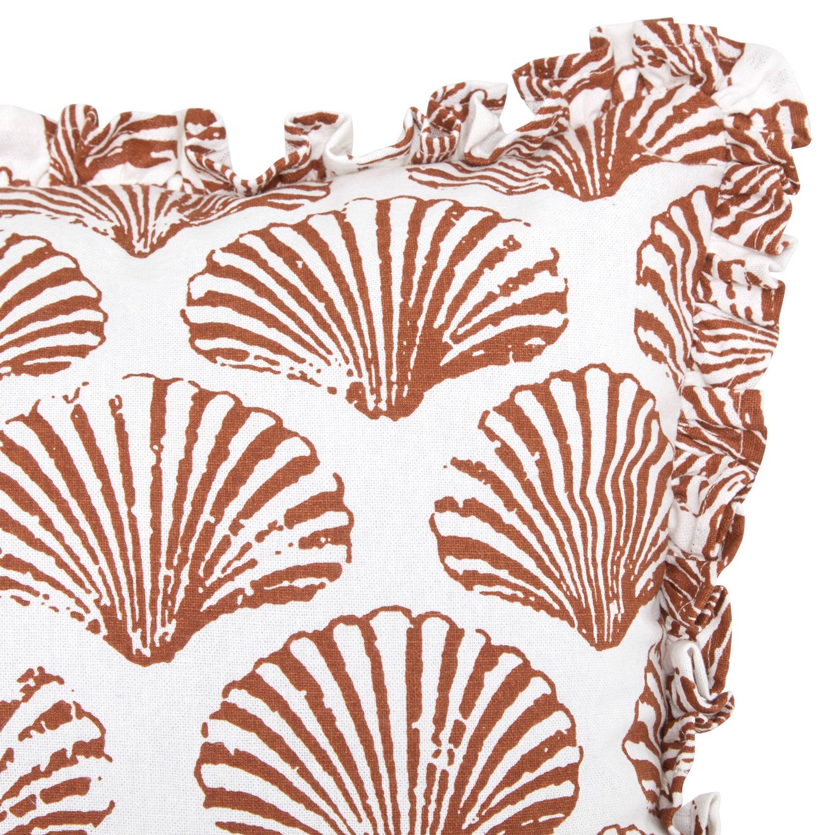 Coussin rectangulaire coton motif coquillage - ATMOSPHERA - Coton - Terracotta - Image 3