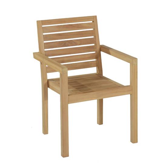 Fauteuil de jardin empilable en teck massif Tivoli - TECK'Attitude - Image 1