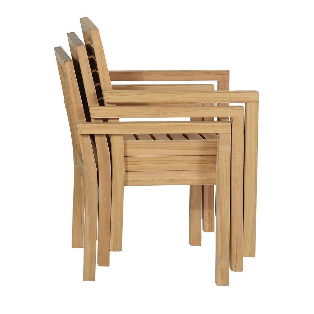 Fauteuil de jardin empilable en teck massif Tivoli - TECK'Attitude - Image 3