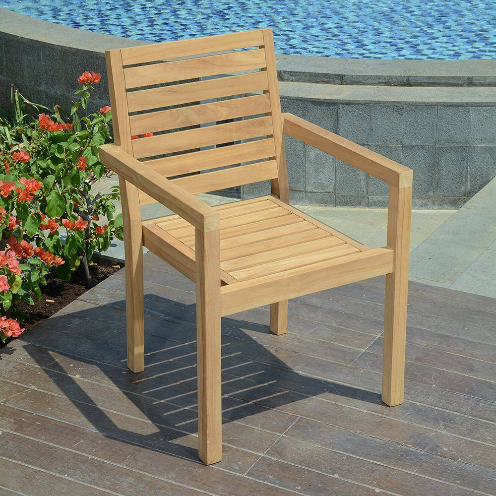 Fauteuil de jardin empilable en teck massif Tivoli - TECK'Attitude - Image 2