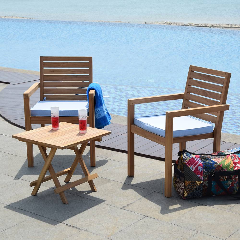 Fauteuil de jardin empilable en teck massif Tivoli - TECK'Attitude - Image 4