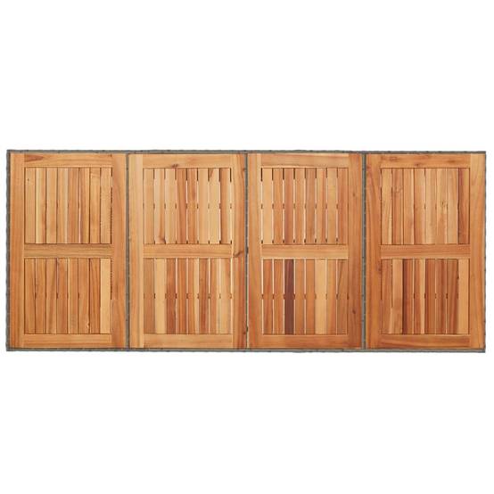 Table de jardin résine tressée bois acacia gris 190 x 80 x 75 cm - PANGIVO - Image 7