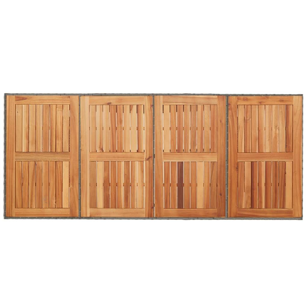 Table de jardin résine tressée bois acacia gris 190 x 80 x 75 cm - PANGIVO - Image 7