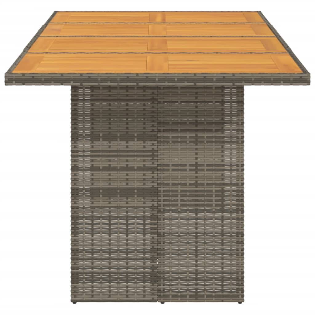 Table de jardin résine tressée bois acacia gris 190 x 80 x 75 cm - PANGIVO - Image 5