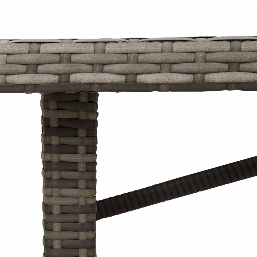 Table de jardin résine tressée bois acacia gris 190 x 80 x 75 cm - PANGIVO - Image 9