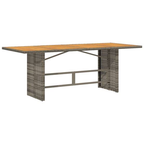 Table de jardin résine tressée bois acacia gris 190 x 80 x 75 cm - PANGIVO - Image 2