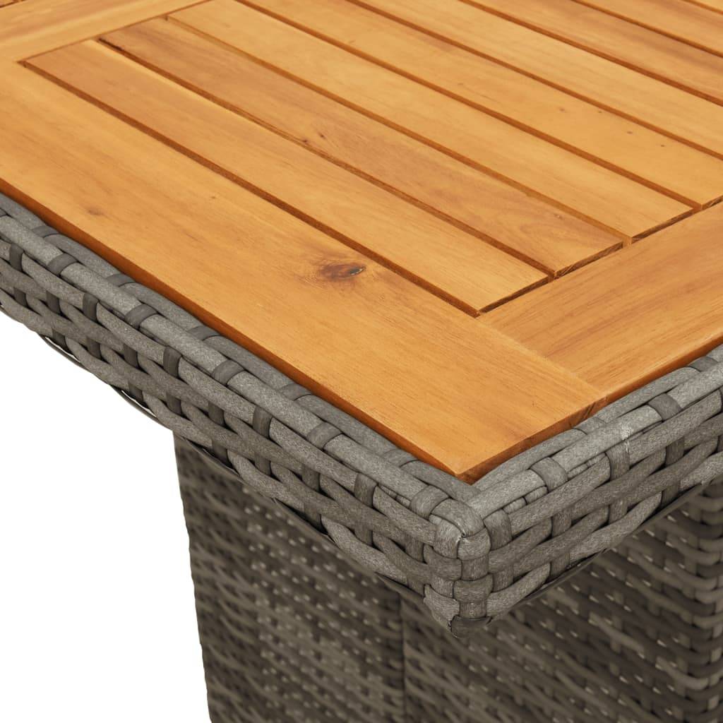 Table de jardin résine tressée bois acacia gris 190 x 80 x 75 cm - PANGIVO - Image 8