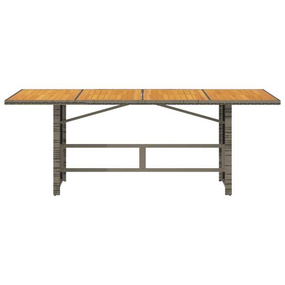 Table de jardin résine tressée bois acacia gris 190 x 80 x 75 cm - PANGIVO - Image 4