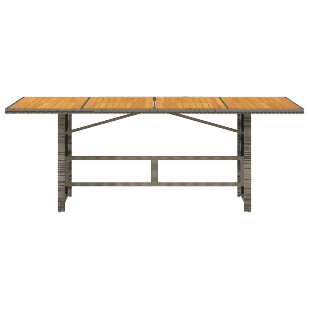 Table de jardin résine tressée bois acacia gris 190 x 80 x 75 cm - PANGIVO - Image 4