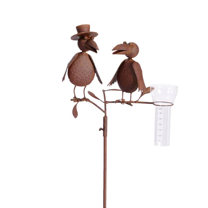 La Grande Prairie - Pluviomètre couple d'oiseaux 28x23x127cm - Image 3