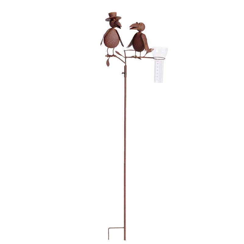 La Grande Prairie - Pluviomètre couple d'oiseaux 28x23x127cm - Image 4