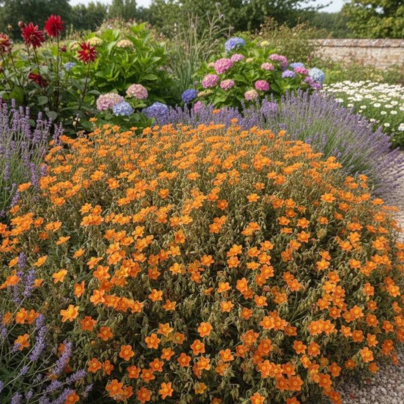 Hélianthème Bronzeteppich à fleurs Orange/ - feuillage Caduc - Godet - 5/20 cm