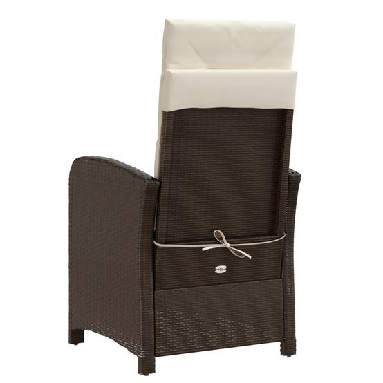 Chaise inclinable de jardin résine tressée marron 57 x 66 x 93 cm - PANGIVO - Image 6