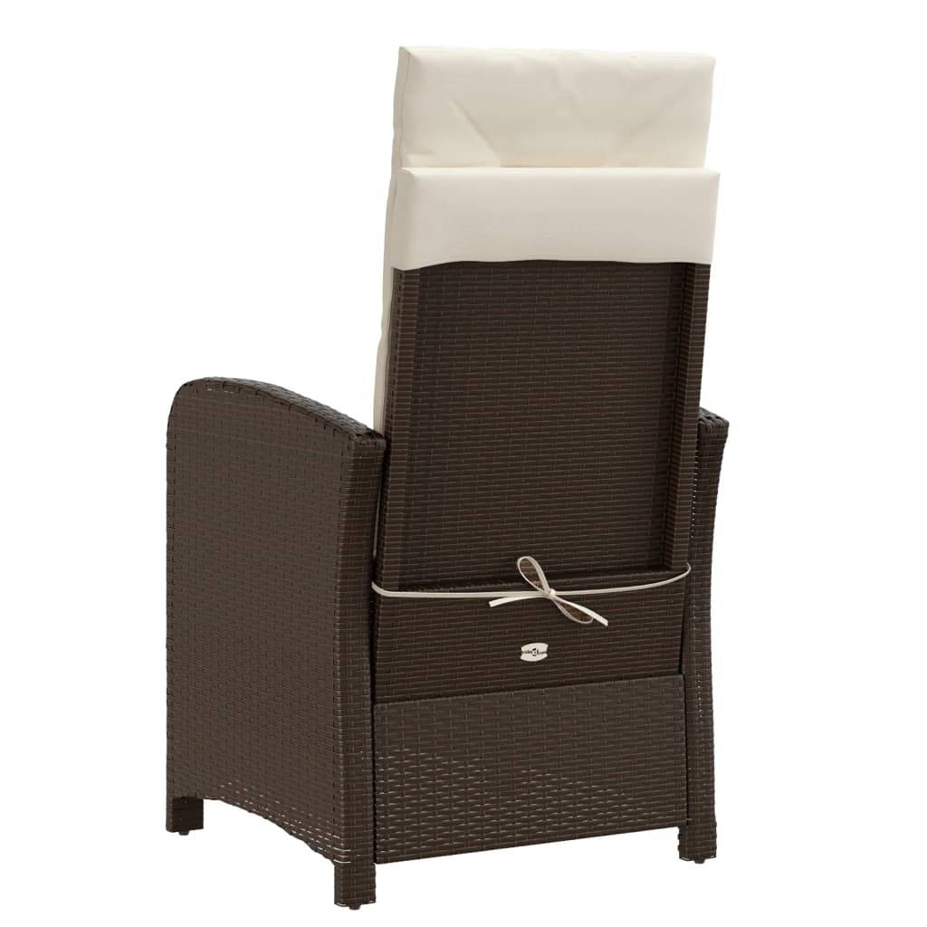 Chaise inclinable de jardin résine tressée marron 57 x 66 x 93 cm - PANGIVO - Image 6