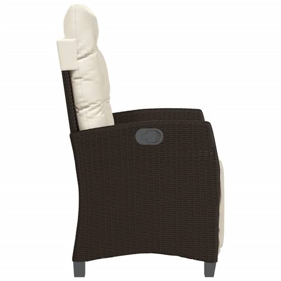Chaise inclinable de jardin résine tressée marron 57 x 66 x 93 cm - PANGIVO - Image 5