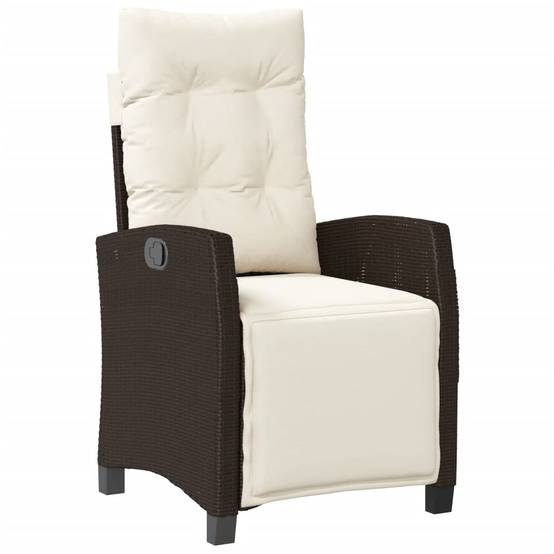 Chaise inclinable de jardin résine tressée marron 57 x 66 x 93 cm - PANGIVO - Image 2