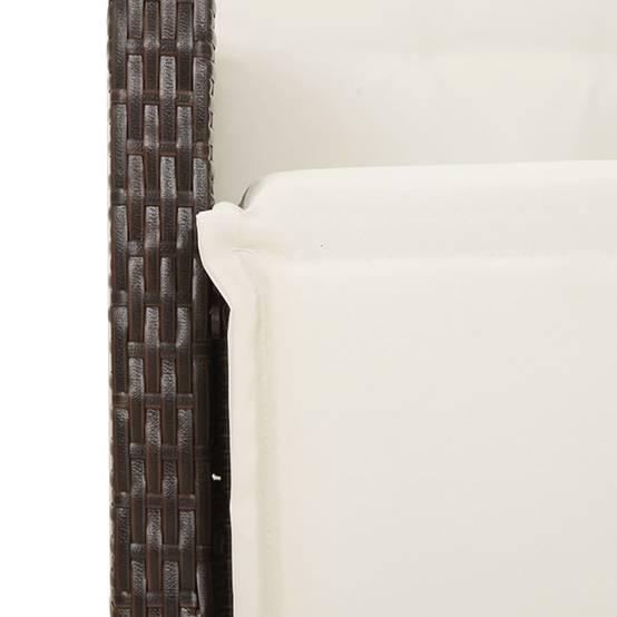 Chaise inclinable de jardin résine tressée marron 57 x 66 x 93 cm - PANGIVO - Image 9