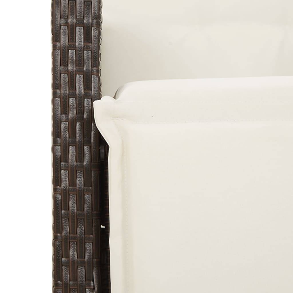 Chaise inclinable de jardin résine tressée marron 57 x 66 x 93 cm - PANGIVO - Image 9