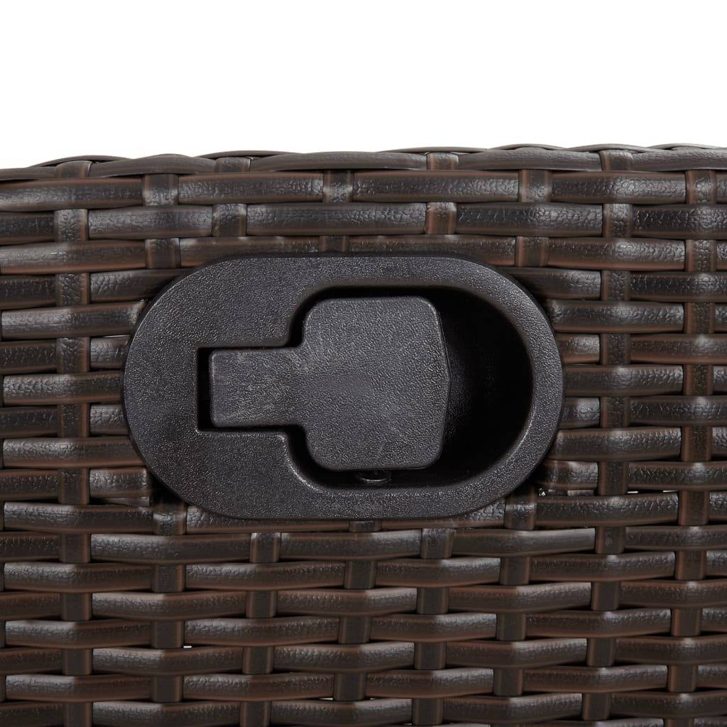 Chaise inclinable de jardin résine tressée marron 57 x 66 x 93 cm - PANGIVO - Image 8