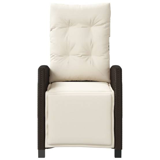 Chaise inclinable de jardin résine tressée marron 57 x 66 x 93 cm - PANGIVO - Image 4