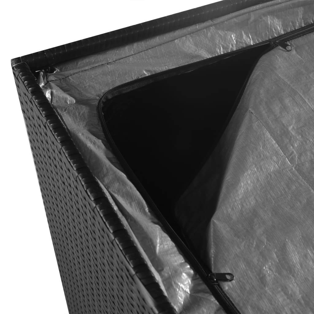 Helloshop26 - Coffre boîte meuble de jardin rangement 150 x 100 x 100 cm résine tressée noir - Imagen 5