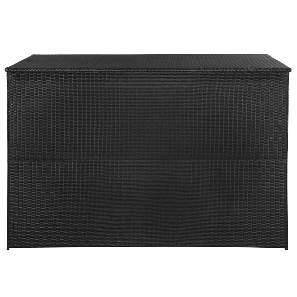 Helloshop26 - Coffre boîte meuble de jardin rangement 150 x 100 x 100 cm résine tressée noir - Imagen 3