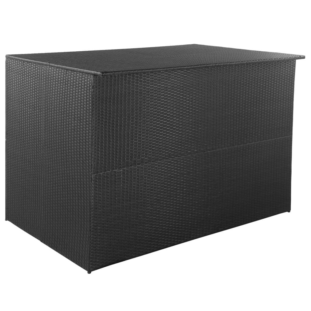 Helloshop26 - Coffre boîte meuble de jardin rangement 150 x 100 x 100 cm résine tressée noir - Imagen 2