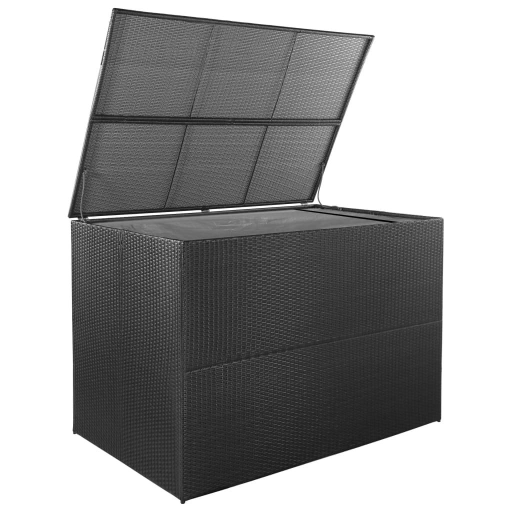 Helloshop26 - Coffre boîte meuble de jardin rangement 150 x 100 x 100 cm résine tressée noir - Imagen 1