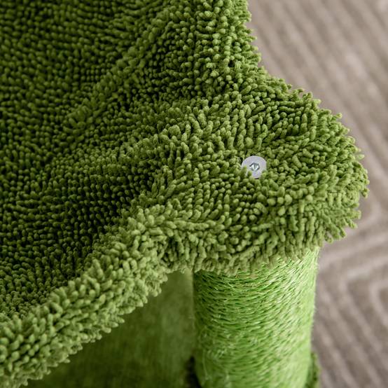 Pawhut - Arbre à chat griffoirs design cactus - hamac, 3 jouets pompons suspendus - panneaux peluche sisal vert - Image 9
